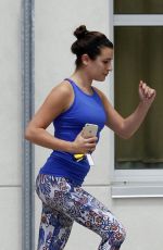 LEA MICHELE in Tights Heading to a Gym in New Orleans 07/07/2015