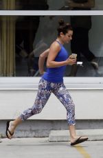 LEA MICHELE in Tights Heading to a Gym in New Orleans 07/07/2015