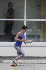 LEA MICHELE in Tights Heading to a Gym in New Orleans 07/07/2015
