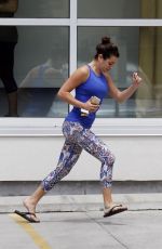 LEA MICHELE in Tights Heading to a Gym in New Orleans 07/07/2015