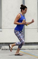 LEA MICHELE in Tights Heading to a Gym in New Orleans 07/07/2015