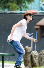 LENA HEADEY Playing Mini Golf in Los Angeles 07/23/2015