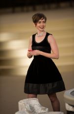 LILY COLLINS at Chanel Fashion Show During Paris Fashion Week