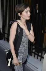 LILY COLLINS at Chanel Headquarters in Paris 07/06/2015