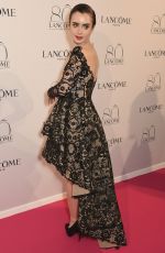 LILY COLLINS at Lancome 80th Anniversary Party in Paris