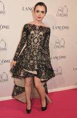 LILY COLLINS at Lancome 80th Anniversary Party in Paris
