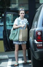 LILY COLLINS Leaves Earthbar in West Hollywood 07/19/2015