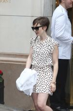 LILY COLLINS Out and About in Paris 07/05/2015
