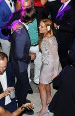 LINDSAY LOHAN and Massimiliano Neri Night Out in Capri 06/29/2015