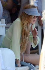 LINDSAY LOHAN at a Pool Party in Mykonos 07/19/2015