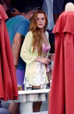 LINDSAY LOHAN at a Pool Party in Mykonos 07/19/2015
