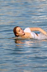 LINDSAY LOHAN Out Swimming at a Beach in Mykonos 07/20/2015