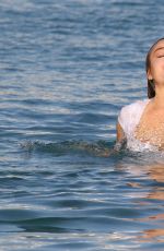 LINDSAY LOHAN Out Swimming at a Beach in Mykonos 07/20/2015