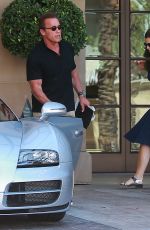 MARIA SHRIVER and Arnold Schwarzenegger Leaves a Hotel for Schwarzenegger’s 68th Birthday