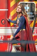 MELISSA BENOIST on the Set of Supergirl in Los Angeles 07/25/2015