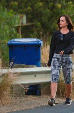 MENA SUVARI in Leggings Out Hiking in Runyon Canyon 07/05/2015