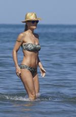 MICHELLE HUNZIKER in Bikini at a Beach in Italy 07/11/2015