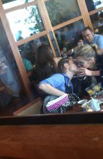 MILEY CYRUS and STELLA MAXWELL Kisses at Nobu Restaurant in Malibu 07/11/2015