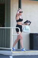 MILEY CYRUS in Tank Top and Shorts Out in Los Angeles 07/28/2015