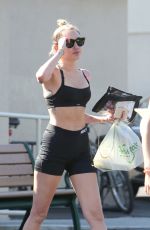 MILEY CYRUS in Tank Top and Shorts Out in Los Angeles 07/28/2015