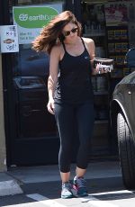 MINKA KELLY in Tights Leaves Earth Bar in Los Angeles 07/27/2015