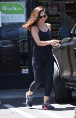 MINKA KELLY in Tights Leaves Earth Bar in Los Angeles 07/27/2015