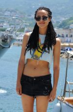 NATHALIE EMMANUEL in Bikini at a Boat in Ischia 07/15/2015
