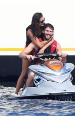 NINA DOBREV and Austin Stowell Jet-skiing in St. Tropez 07/24/2015