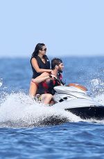 NINA DOBREV and Austin Stowell Jet-skiing in St. Tropez 07/24/2015