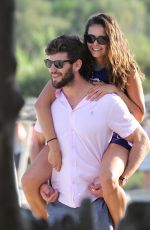 NINA DOBREV and Austin Stowell Out and About in St. Tropez 07/24/2015