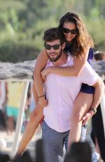 NINA DOBREV and Austin Stowell Out and About in St. Tropez 07/24/2015