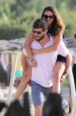 NINA DOBREV and Austin Stowell Out and About in St. Tropez 07/24/2015