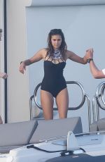 NINA DOBREV in Swimsuit at a Boat in St. Tropez 07/21/2015