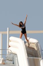 NINA DOBREV in Swimsuit at a Boat in St. Tropez 07/21/2015