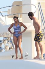 NINA DOBREV Jumping from a Yacht in St. Tropez 07/25/2015