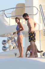 NINA DOBREV Jumping from a Yacht in St. Tropez 07/25/2015