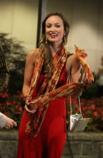 OLIVIA WILDE on the Set of HBO