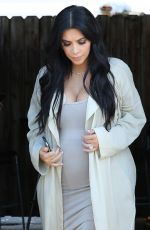 Pregnant KIM KARDASHIAN Leaves a Studio in Los Angeles 07/28/2015