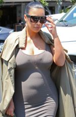 Pregnant KIM KARDASHIAN Shopping at Fred Segal in West Hollywood 07/16/2015