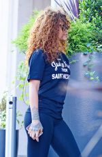 RIHANNA in Tights Heading to a Gym in Soho 07/13/2015