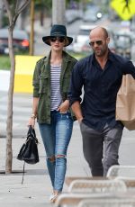 ROSIE HUNTINGTON-WHITELEY and Jason Statham Out Shopping in West Hollywood 06/27/2015