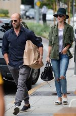 ROSIE HUNTINGTON-WHITELEY and Jason Statham Out Shopping in West Hollywood 06/27/2015
