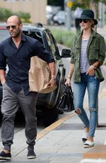 ROSIE HUNTINGTON-WHITELEY and Jason Statham Out Shopping in West Hollywood 06/27/2015