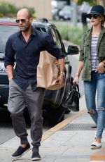 ROSIE HUNTINGTON-WHITELEY and Jason Statham Out Shopping in West Hollywood 06/27/2015
