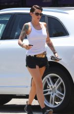RUBY ROSE in Shorts Out for Lunch in Los Angeles 06/30/2015