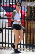 RUBY ROSE in Shorts Out for Lunch in Los Angeles 06/30/2015