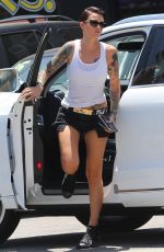 RUBY ROSE in Shorts Out for Lunch in Los Angeles 06/30/2015