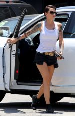 RUBY ROSE in Shorts Out for Lunch in Los Angeles 06/30/2015