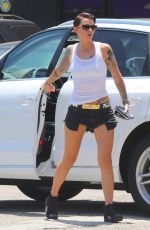 RUBY ROSE in Shorts Out for Lunch in Los Angeles 06/30/2015