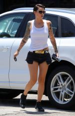RUBY ROSE in Shorts Out for Lunch in Los Angeles 06/30/2015